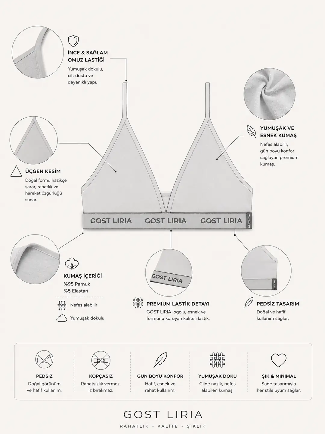 İce Cream Desenli Bralet