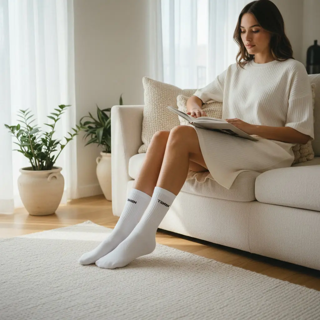 Sloganlı Ribanalı Tenis Çorap 3'lü Paket