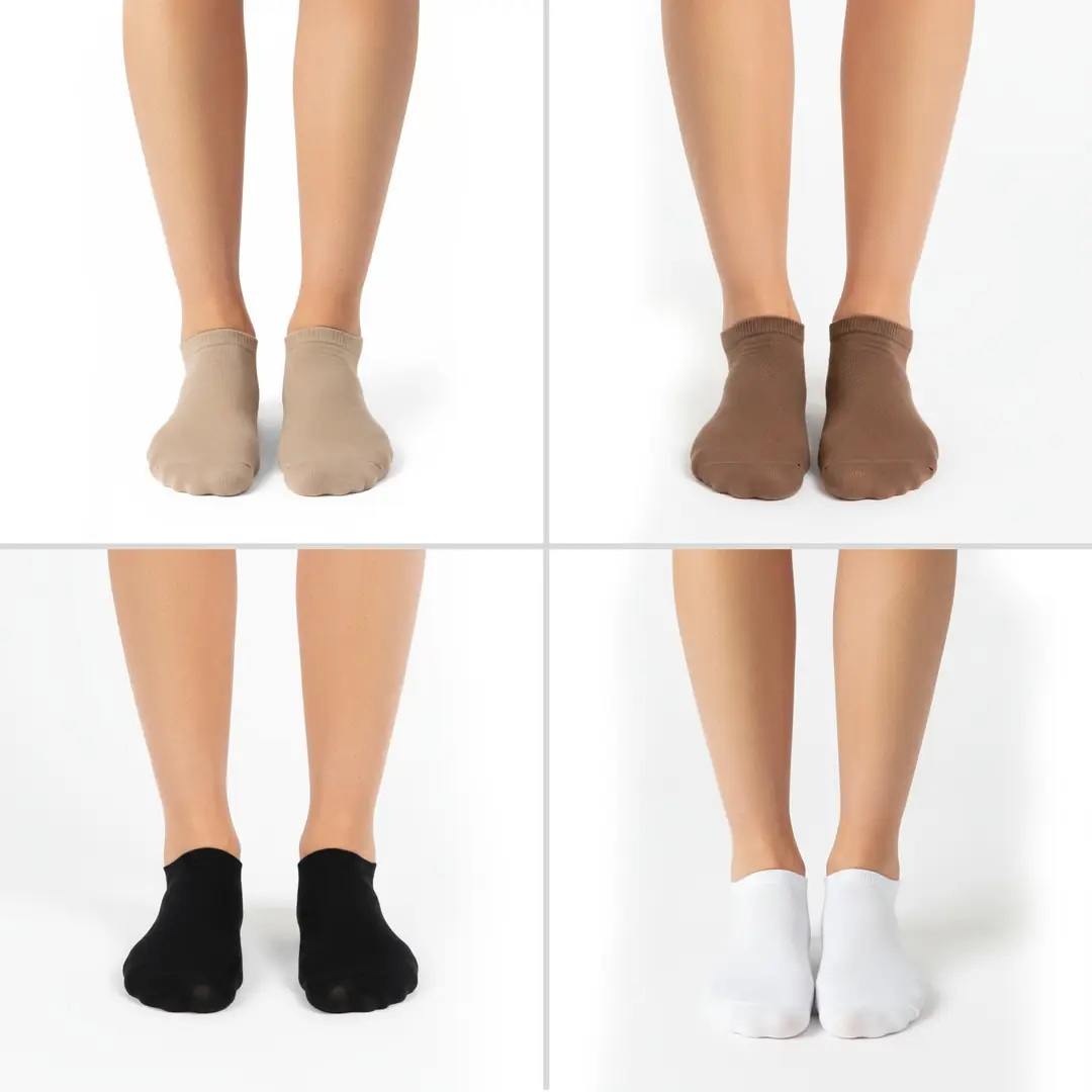 Kadın Bambu Patik Çorap – 4’lü Paket