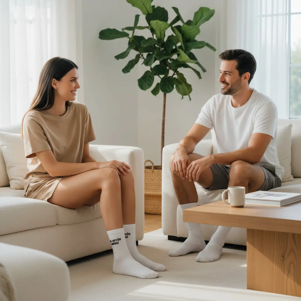 Sloganlı Ribanalı Tenis Çorap 3'lü Paket