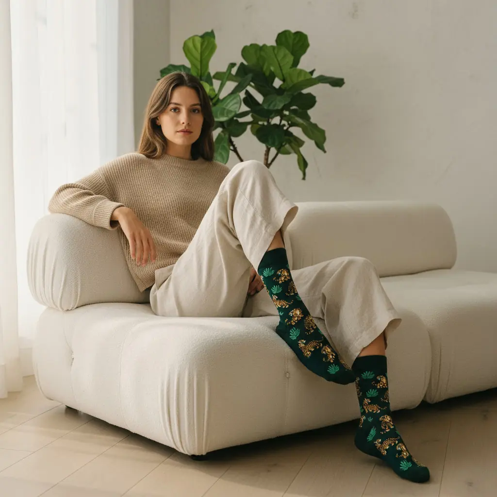 Tiger Desenli Unisex Çorap