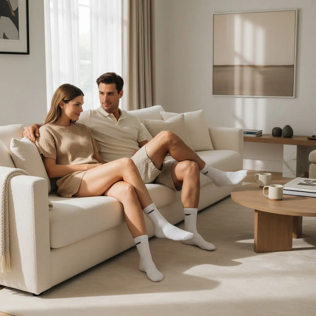 Sloganlı Ribanalı Tenis Çorap 3'lü Paket