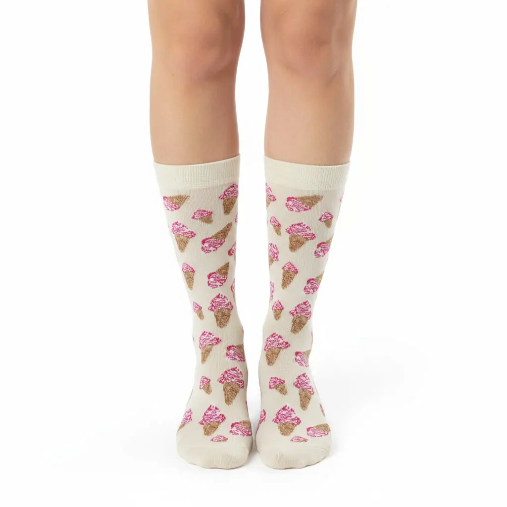 İce Cream Desenli Unisex Çorap